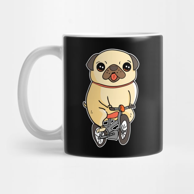 Pug Puppy Riding Bicycle Adorable Dog Bike Ride by theperfectpresents